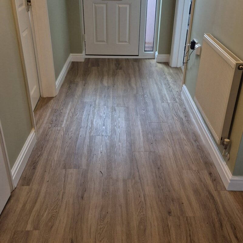 Wood-effect LVT hallway flooring fitted by Interiors by KW, Boston, Lincolnshire